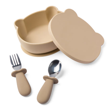 Moonkie Silikonska vakuum posuda sa priborom (suction bowl)