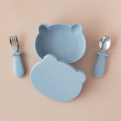 Moonkie Silikonska vakuum posuda sa priborom (suction bowl)